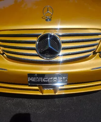 Mercedes Benz Chrome License Half Plate Tag Swarovski Iced Out Crystal Emblems • $35.20