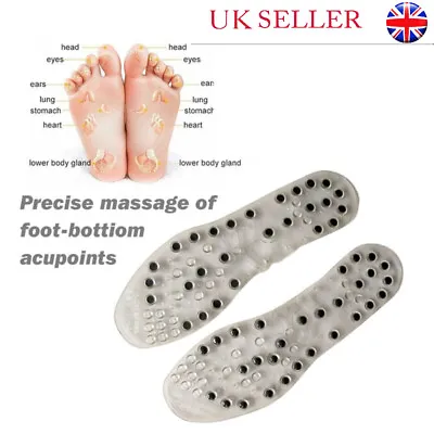 1 Pair Orthotic Magnetic Acupressure Reflexology Gel Shoe Insoles Foot Feet Care • £8.88