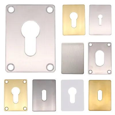 £4.90 • Buy Keyhole Key Hole PlateCover Repair Escutcheon Euro Surround Adhesive Or Screw