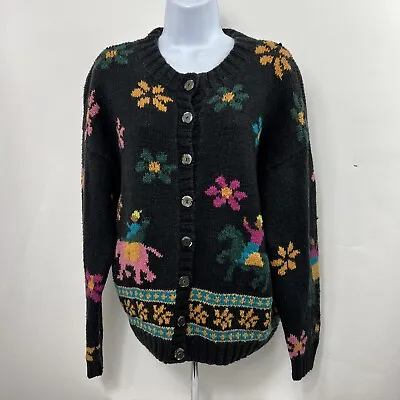 Vintage 80's Forenza Cardigan Sweater Small Women's Colorful Ramie Blend Knit • $24.49