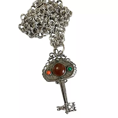 Huge Vintage Key Statement Pendant Necklace Academia • $24.99