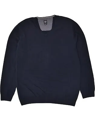 S.OLIVER Mens V-Neck Jumper Sweater 2XL Navy Blue Cotton AT39 • $22.67