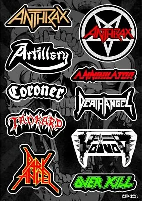 Thrash Metal Sticker Pack | Anthrax Annihilator Overkill Death Angel Coroner • $6.99