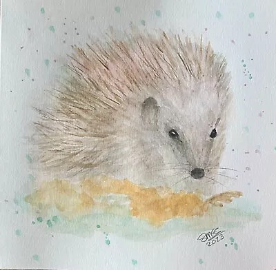 £2.95 • Buy Original Hand Painted Watercolour Greetings Card, Blank.  ‘Hedgehog’