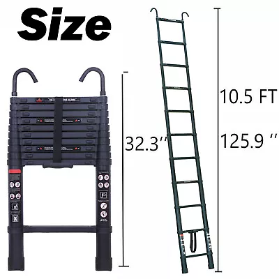 Aluminium Telescopic Extension Folding Ladder Heavy Duty Multi-Purpose Non-Slip • $87.50