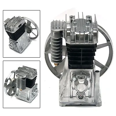 PAC Piston Air Compressor Pump Motor Head Twin Cylinder Oil Lubricated+ Silencer • $135