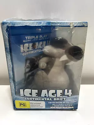 Ice Age 4: Continental Drift Blu-ray + DVD + Pirate Scrat Plush - New & Sealed • $25