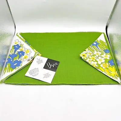 Vera Neumann 8 Piece Set Placemats Napkins For 4 Fabric Cloth Floral Green • $59.99