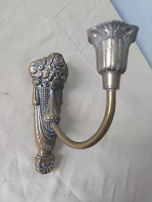  Vintage Brass Rococo Style Single Arm Candle Wall Lights Sconce • £15