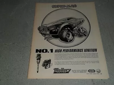 1972 Mallory Ignitions Super Mag Ad / Article • $8.99