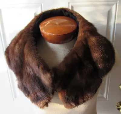 $28 • Buy Vintage Genuine Mink Fur Stole Collar Shoulder Wrap Wedding Party Formal Evening