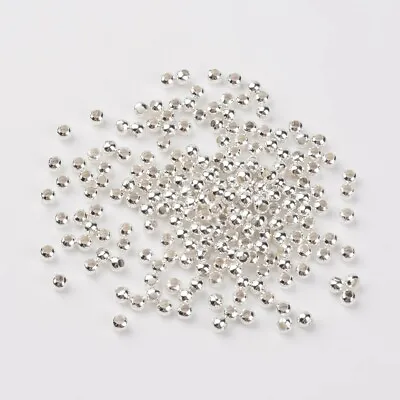£2.55 • Buy 250 Silver Plated Spacer Beads 3mm Crimps Jewellery Making Findings 