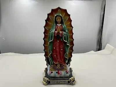 Virgen De Guadalupe Resin Statue 12” Tall- NEW - • $39.20