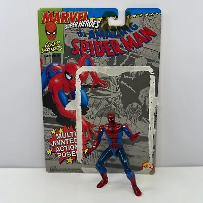 Vintage 90s ToyBiz Marvel Super Heroes SPIDER-MAN Action Figure COMPLETE W/ Card • $44