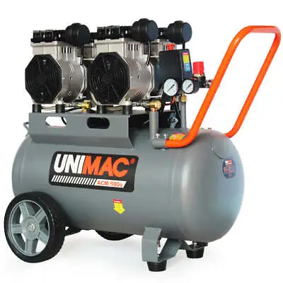 UNIMAC 50L 3.0HP Silent Oil-Free Electric Air Compressor Portable Twin Nitto O • $593.59