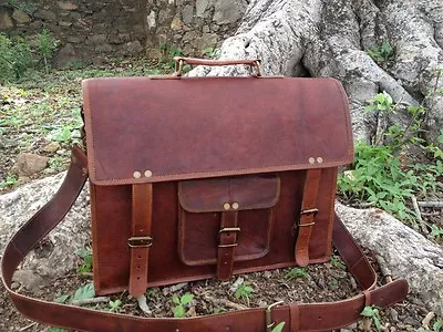 New Vintage Briefcase Satchel Soft Leather Laptop Messenger Bag Shoulder • $68.41