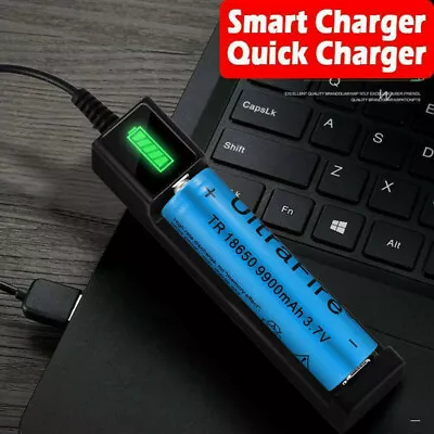 18650 3.7V Rechargeable Intelligent USB Battery Charger With LED Indicator • £3.19