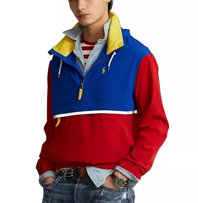 Polo Ralph Lauren Men Color Block Hooded Half-Zip Hybrid Pullover Jacket  • $145.30