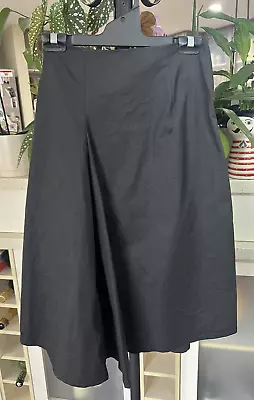 AE'LKEMI Black Cotton Canvas Invert Pleat Fishtail Steampunk Goth Skirt Size 8 • $25.99