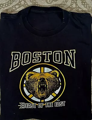 Boston Bruins “Beast Of The East” Bear Shirt. Hockey NHL Size L Vintage Delta. • $8