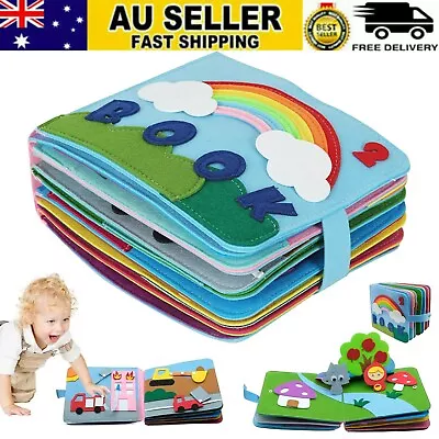 Washable Montessori Baby Busy Board 3D Toddlers Story Cloth Book Education Toys • $38.99