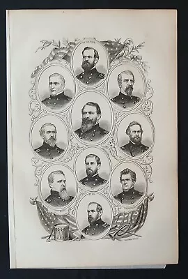 1865 Civil War Union Commanders Portrait Group Print By Van Ingen-Snyder • $14.99