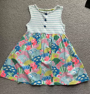 Mini Boden Girls Sea Themed Jersey Dress With Pockets 6-7 Years • £8