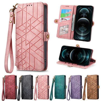 $15.39 • Buy For Xiaomi Poco C3 X2 F2 Pro Poco M2 Pro M3 Geometry Leather Flip Wallet Case 