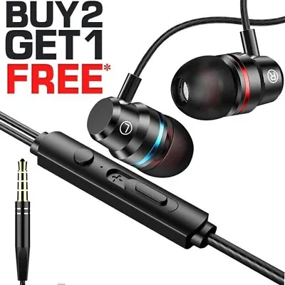 HIFI Bass Stereo Wired Earbuds Headset In-Ear Earphone Headphone MIC 3.5mm • $2.99