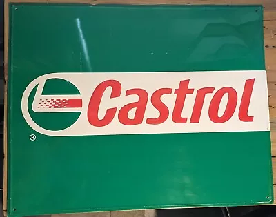 Embossed 1990s Castrol Motor Oil Genuine Tin Metal Sign 30x24 • $100