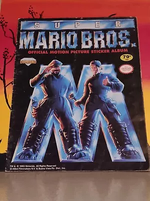 Super Mario Bros The Movie Original 1993 Diamond Sticker Album Empty. Some Wear. • $5