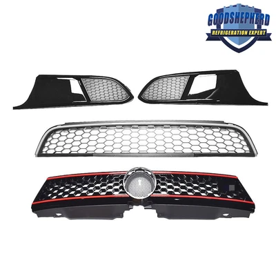 $106.10 • Buy For 11-14 VW Jetta Front Bumper Upper+Lower Grille Kit W/Bezels Plastic Grill