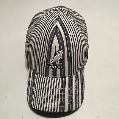 Kangol Mocha CRINKLE STRIPE FlexFit Hat Size L/XL Striped White Fitted Cap Nice • $24.98