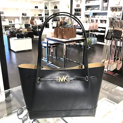 Michael Kors Reed Large Tote Shopper Shoulder Handbag Leather Bag Black Leather • $117