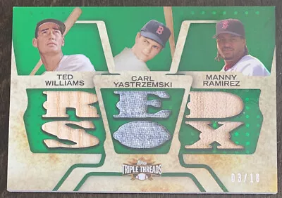 Ted WILLIAMS YASTRZEMSKI Manny RAMIREZ🔥2008 Triple Threads Relic Combos 3/18 • $119.99