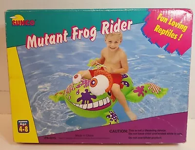 Vintage Sunco Mutant Frog Rider Kids Inflatable 1998 N-8315 NEW RARE UNUSED • $168.59