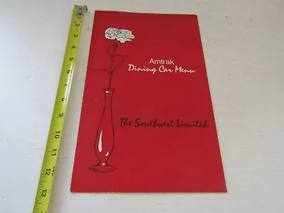 $24.87 • Buy Vintage Train Railroad Amtrak Passenger Dining Car Menu Southwest Limited