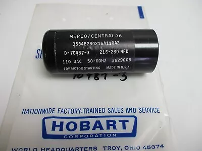 Hobart Capacitor  00-070487-00003    New Old Stock. Hobart OEM Part • $28