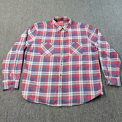 Vintage Big Mac JC Penney Flannel Shirt Mens XL Red Plaid Long Sleeve Button Up • $39.99