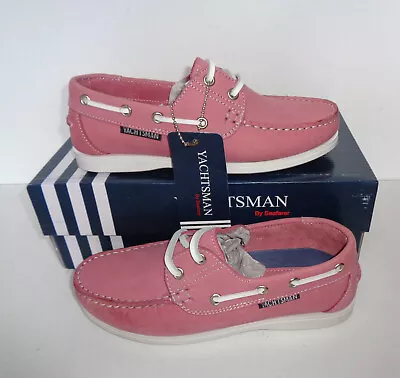 £19.98 • Buy Leather New Ladies Boat Deck Raspberry Casual Womens Trainers Shoes UK Size 4