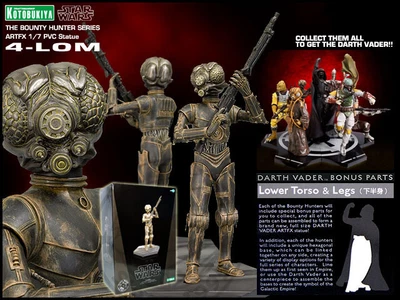 $199.99 • Buy Kotobukiya Artfx Star Wars 4-lom 1/7 Vinyl Bounty Hunter Series Darth Vader New
