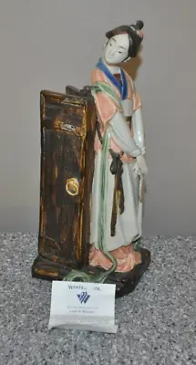 Chinese Mud Figure Porcelain Shiwan Waiting By Door  Lady In Waiting  13” • $76