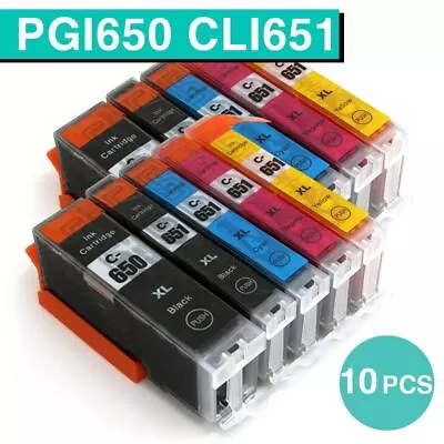 10x NoN-OEM Ink CLI-651XL PGI-650XL For Canon Pixma IX6860 MG5560 MG5660 Nonoem • $14.29