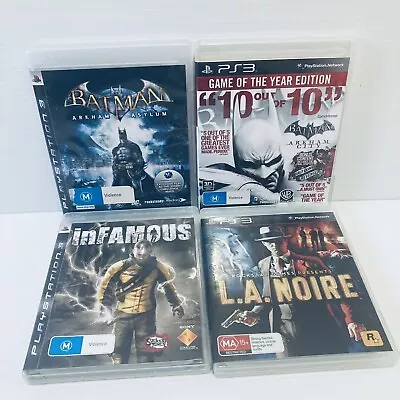 PS3 PlayStation 3 : 4 Game Bundle: InFamous / L.A Noire / Batman X 2: ‘Complete’ • $26.54