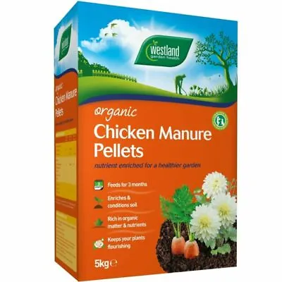 £11.59 • Buy Westland Organic Chicken Manure Pellets, Slow Release Enriched Compost Feed, 5kg