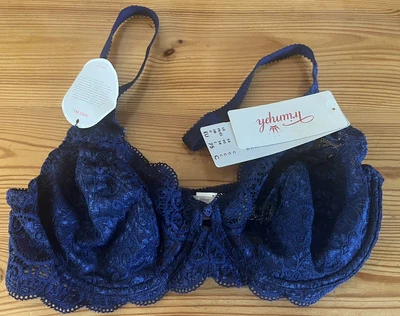 £14.99 • Buy Triumph Amourette Blue Underwired Lace Bra Size 34C