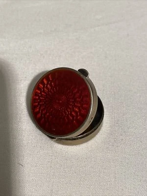 £16 • Buy Silver Red Giiulloche Enamelled Pill Box  