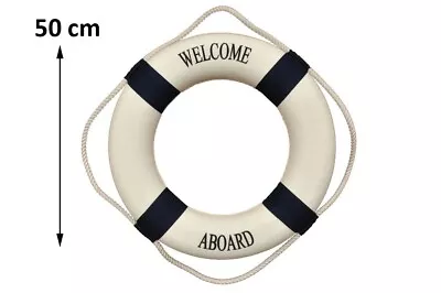 NEW Blue White 50cm Life Ring Lifebuoy Ship Boat Decorative Wall Hanging • £19.95