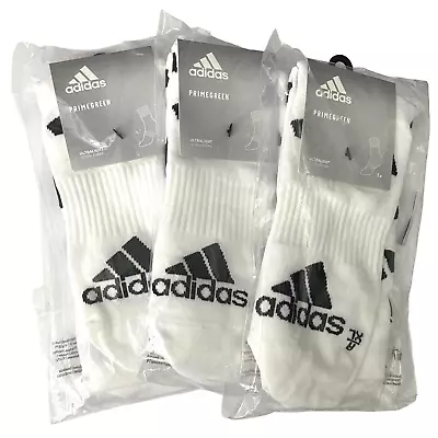 Adidas AOP Crew Socks 3 Pair White Mens XL • $25