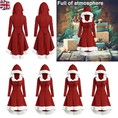£5.85 • Buy Mrs Santa Claus Christmas Womens Hooded Fancy Dress Xmas Party Costumes Outfit C
